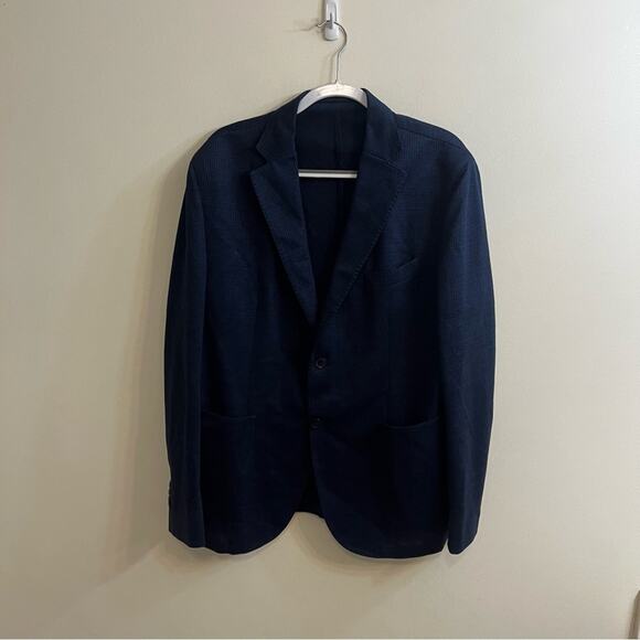 L.B.M. 1911 Tailored Dandy Jacket Blazer Midnight Blue 56R Italian 44RUS Linen
